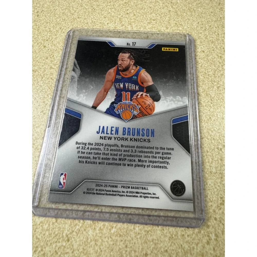 Jalen Brunson 2024-25 Panini Prizm Dominance Silver Insert #17 New York Knicks